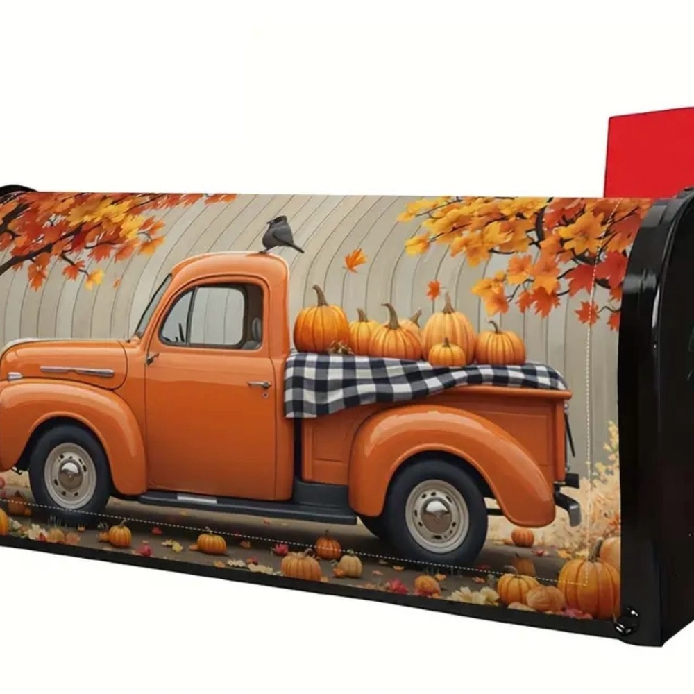 Autumn Truck Mailbox Cover